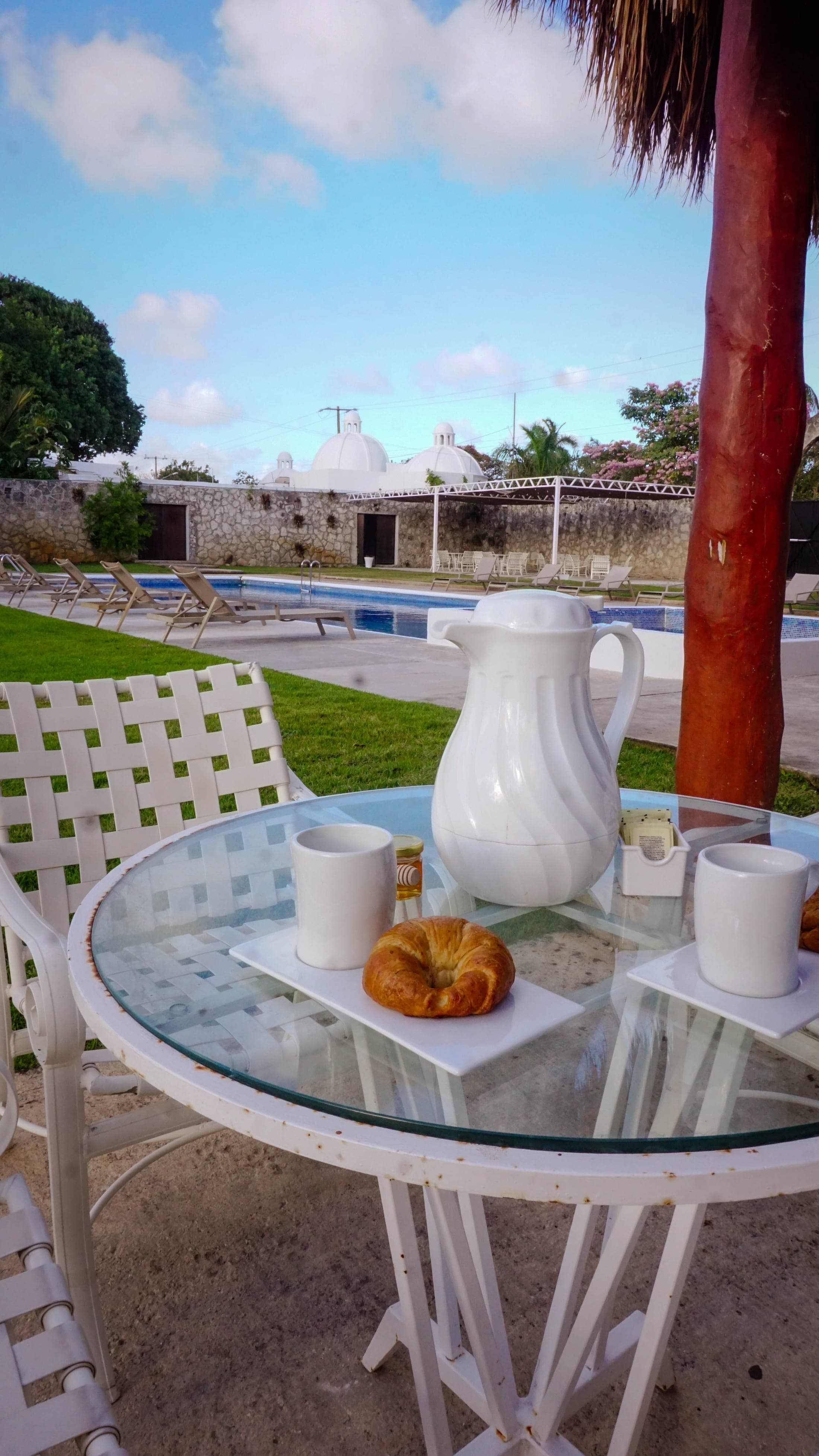 Breakfast served by the pool